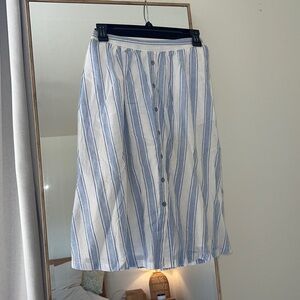 Skies Are Blue Striped MIDI Skirt